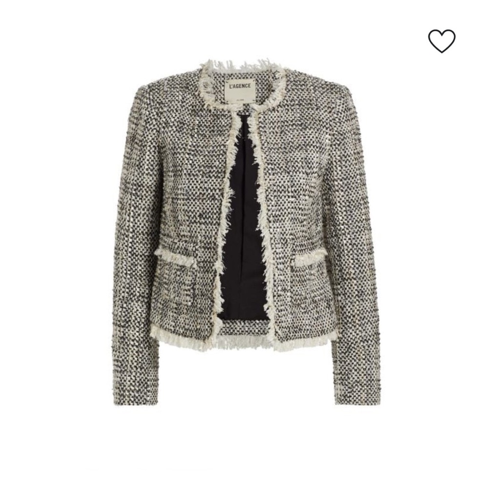 L'AGENCE Tweed jacket with metallic thread size 4 NWT